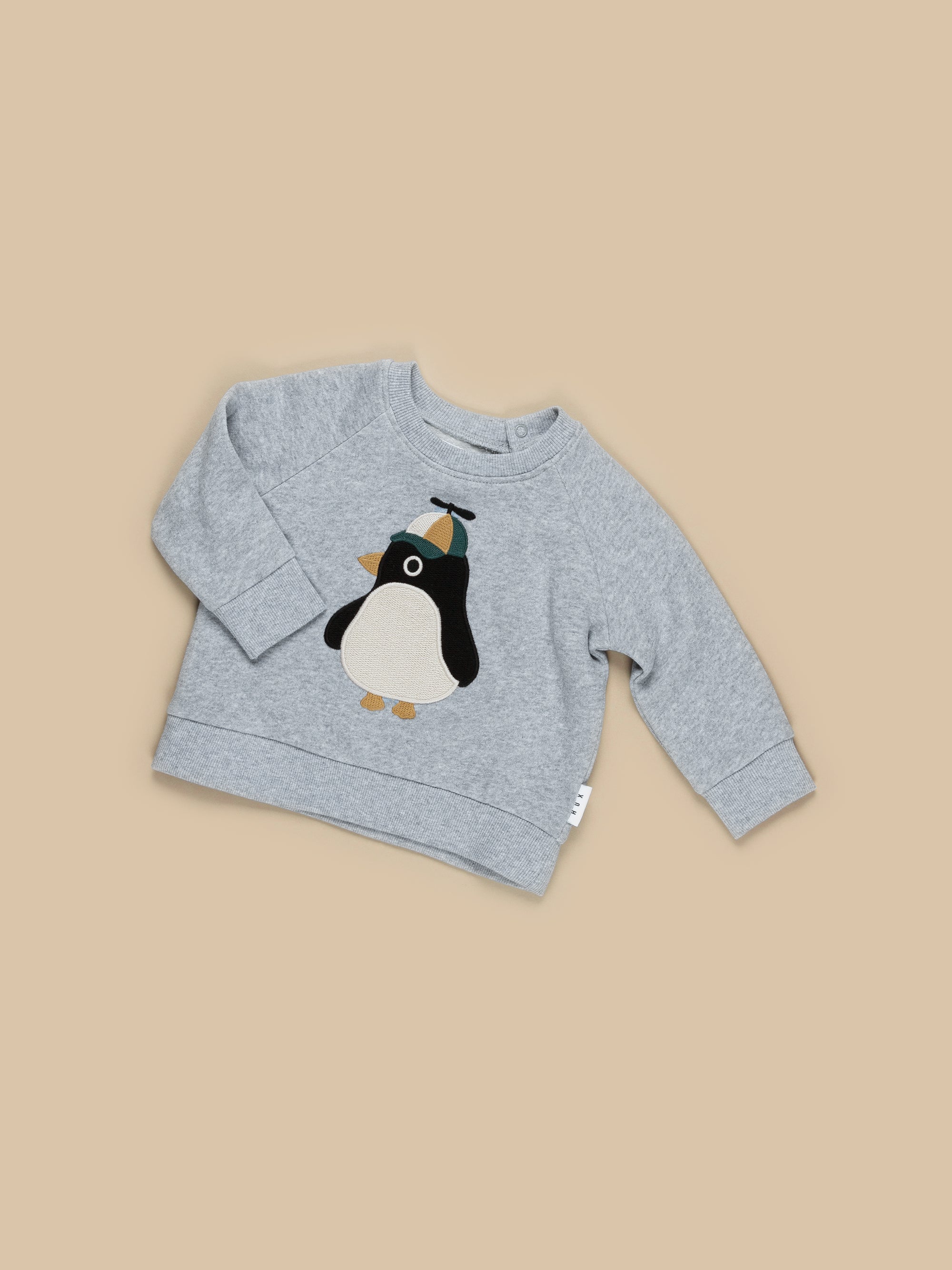 Huxbaby Cool Penguin Sweatshirt - Grey Marle
