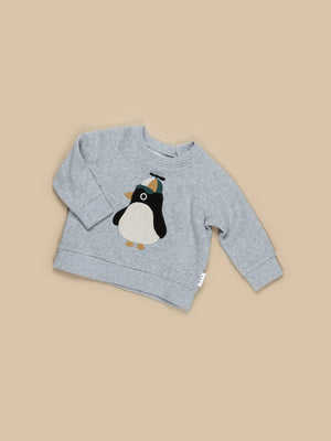 Huxbaby Cool Penguin Sweatshirt - Grey Marle