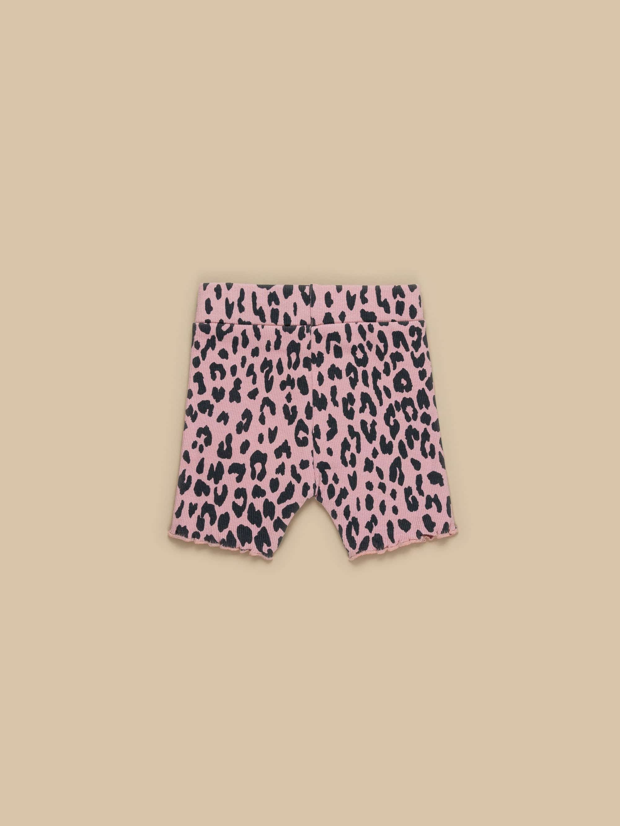 Huxbaby Leopard Rib Short - Dusty Rose