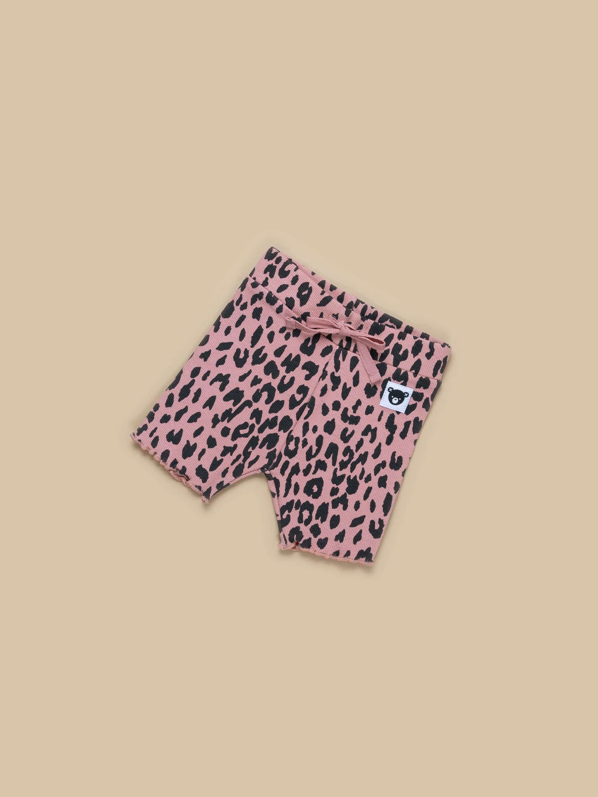 Huxbaby Leopard Rib Short - Dusty Rose