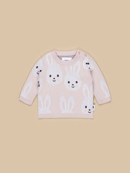 Huxbaby Bunny Knit Jumper - Rose