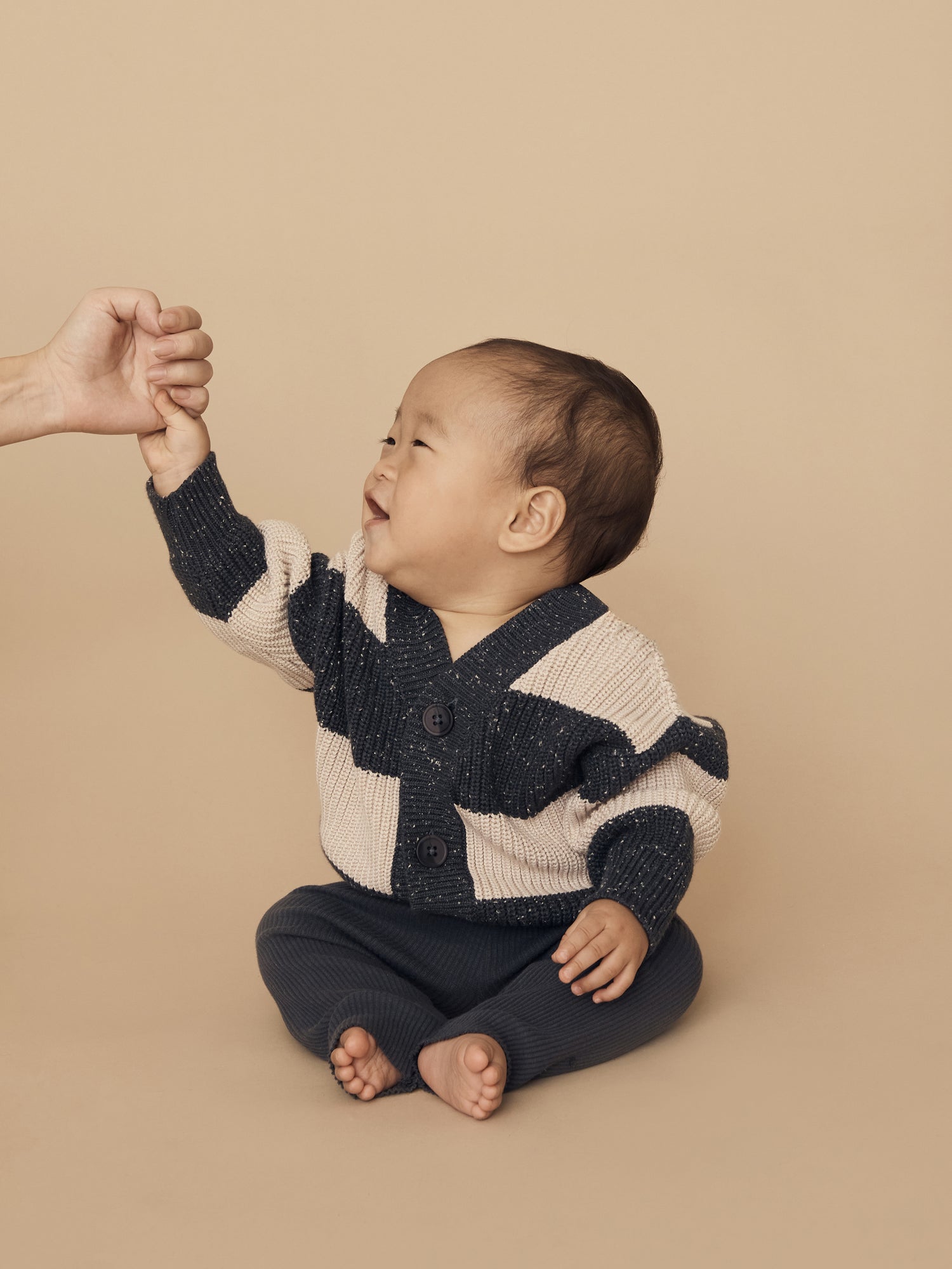 Huxbaby Ink Stripe Knit Cardigan