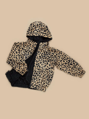 Huxbaby Leopard Reversible Rain Jacket - Honeycomb + Black