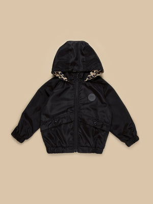 Huxbaby Leopard Reversible Rain Jacket - Honeycomb + Black