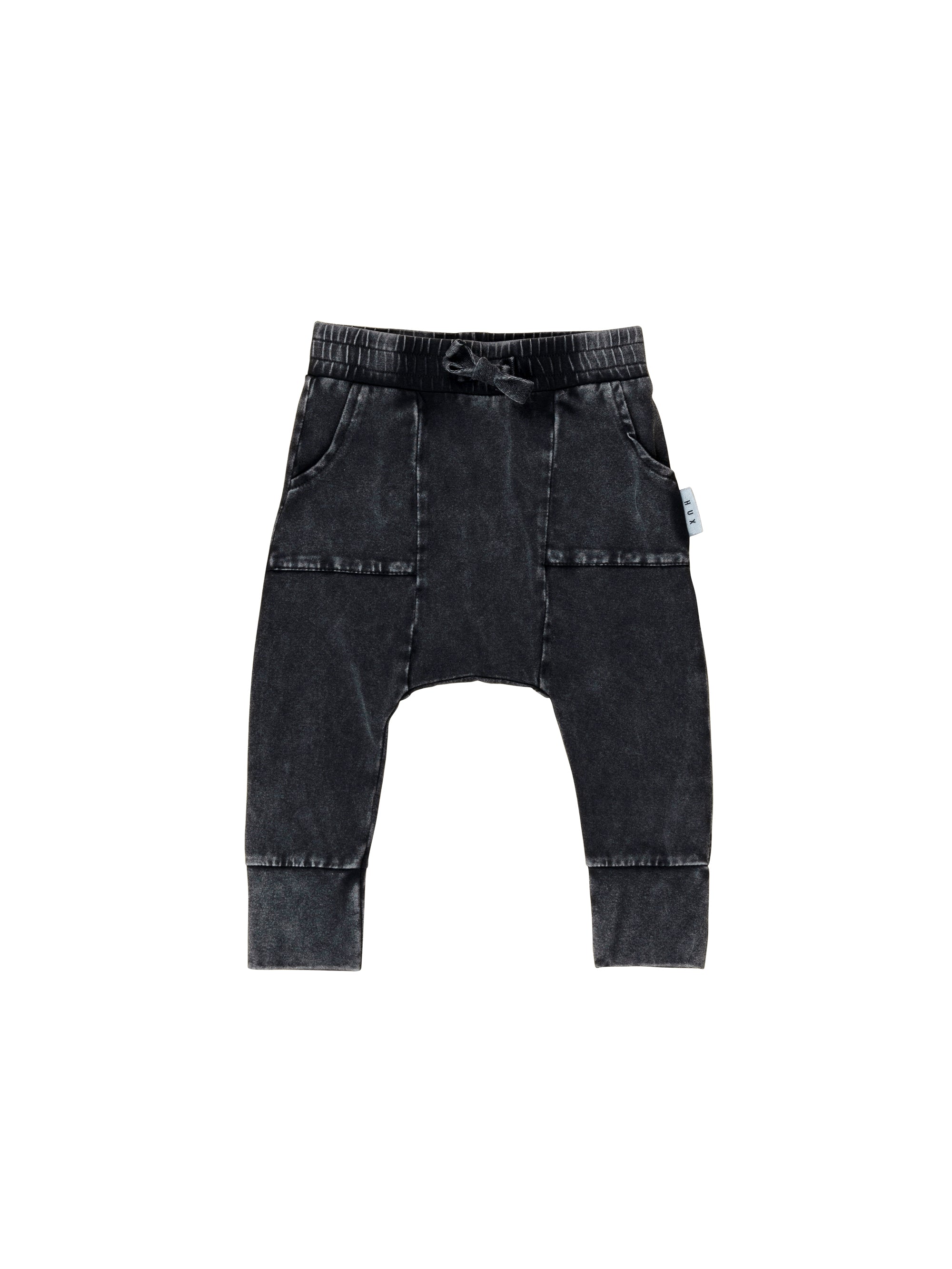 Huxbaby Vintage Jersey Pocket  Drop Crotch Pant - Vintage Black