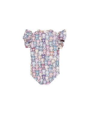 Huxbaby Frill Zip Swimsuit - Rainbow Bear