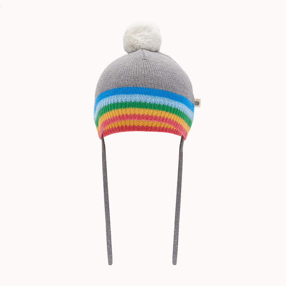 Bonnie Mob Hey Knit Hat - Rainbow Stripe Grey