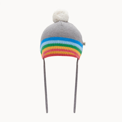 Bonnie Mob Hey Knit Hat - Rainbow Stripe Grey