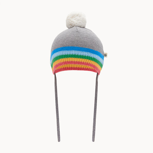 Bonnie Mob Hey Knit Hat - Rainbow Stripe Grey