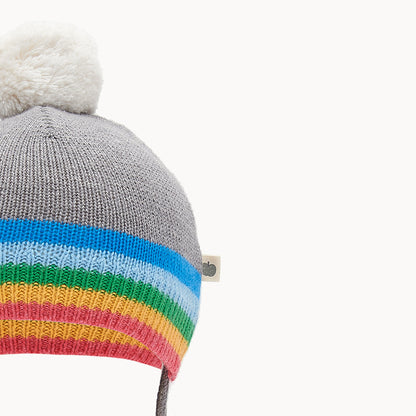 Bonnie Mob Hey Knit Hat - Rainbow Stripe Grey