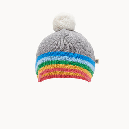 Bonnie Mob Hey Knit Hat - Rainbow Stripe Grey