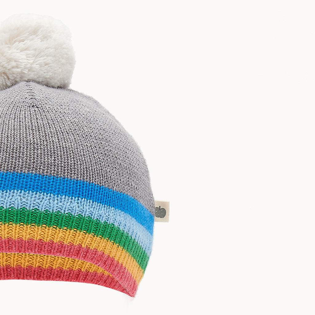 Bonnie Mob Hey Knit Hat - Rainbow Stripe Grey