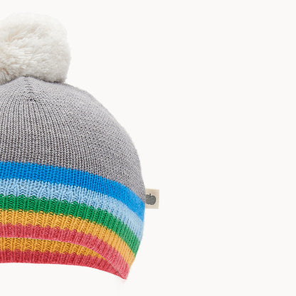 Bonnie Mob Hey Knit Hat - Rainbow Stripe Grey