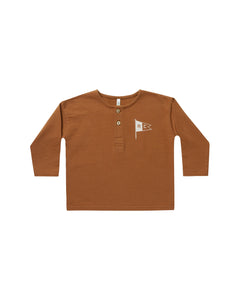 Rylee + Cru Henley Sweatshirt - Flag