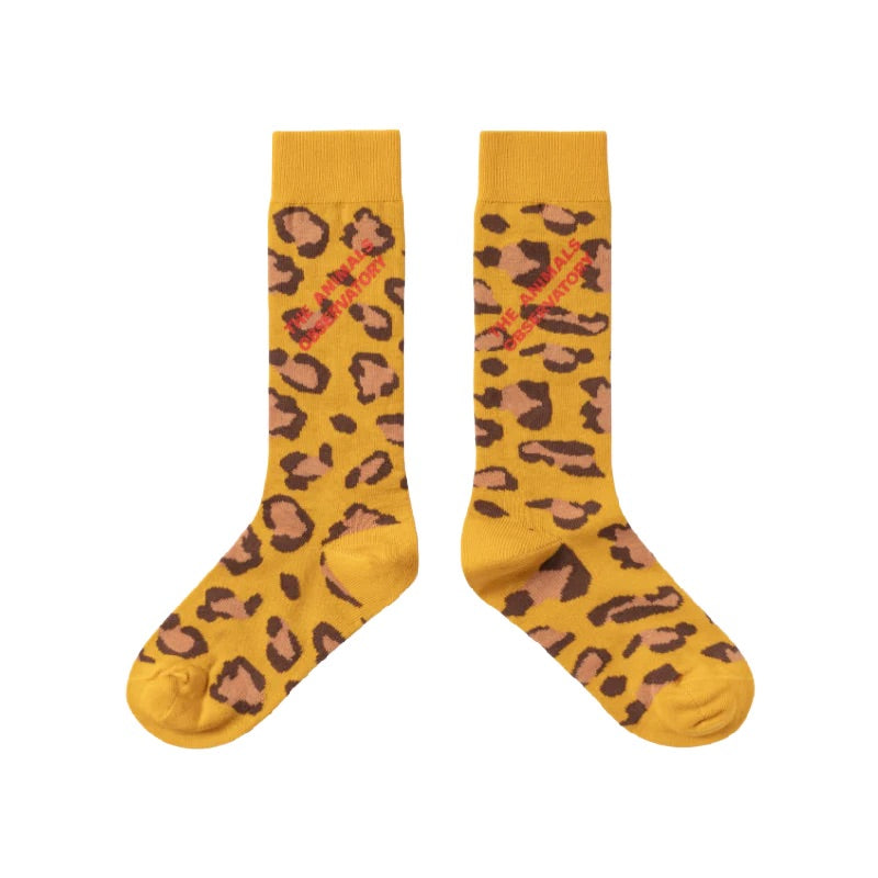 The Animals Observatory Worm Kids Socks - Yellow Leopard
