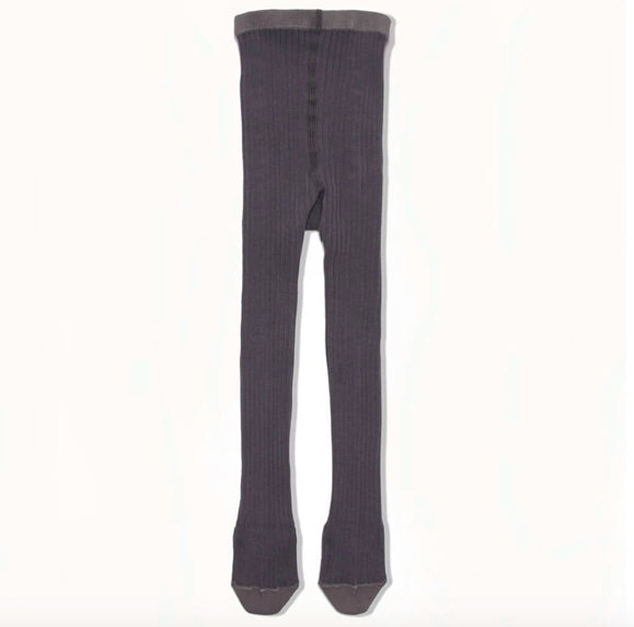 Bonnie Mob Nelson Ribbed Tights - Charcoal