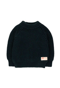 Tiny Cottons Solid Mockneck Sweater - Deep Blue