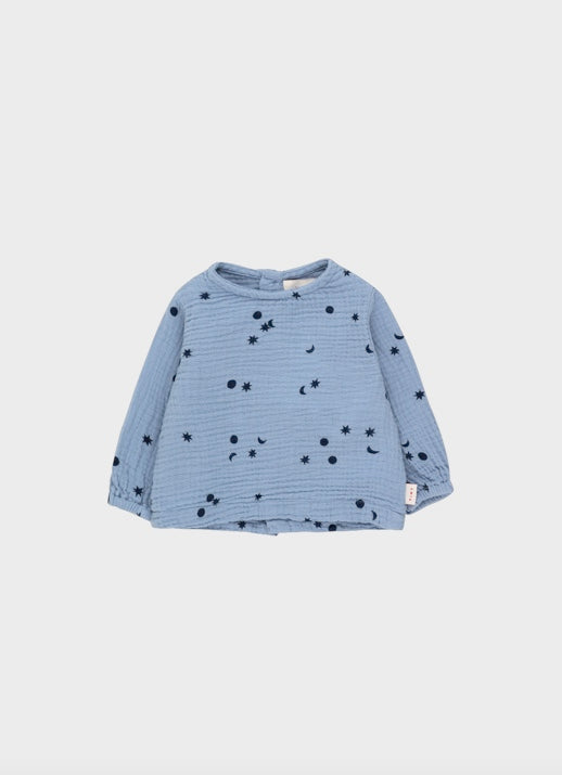 Tiny Cottons Sky Baby Shirt - Milky Sky/Deep Blue