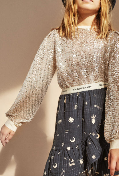The New Society Galaxy T-Shirt - Sequin Silver