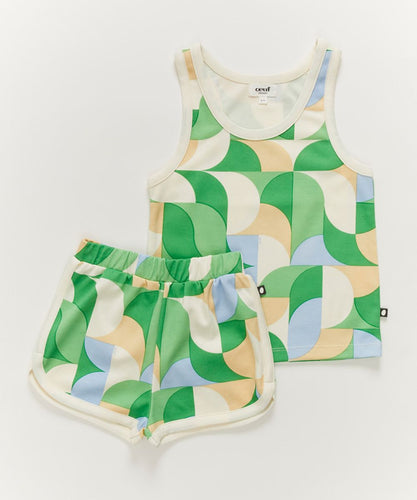 Oeuf Tank and Short Set - Green