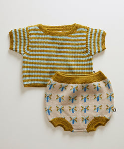 Oeuf Knit Bloomer Set - Two Stripe