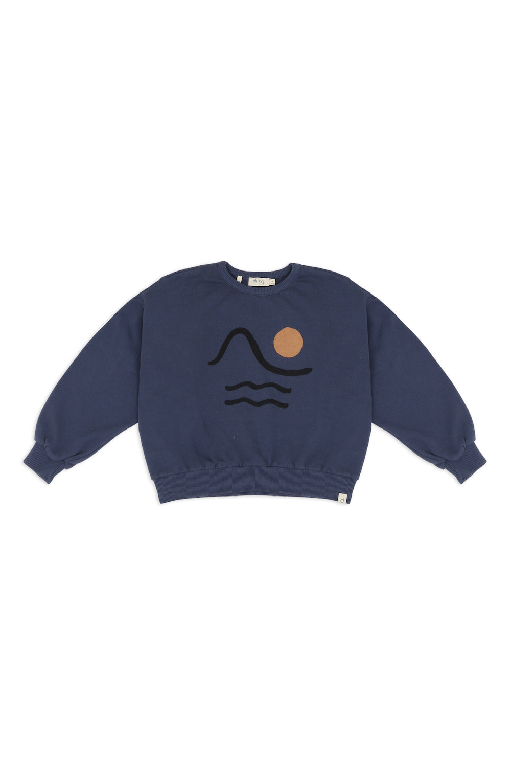 Dusq Long Sleeve Italian Fleece Sweater - Sea Blue