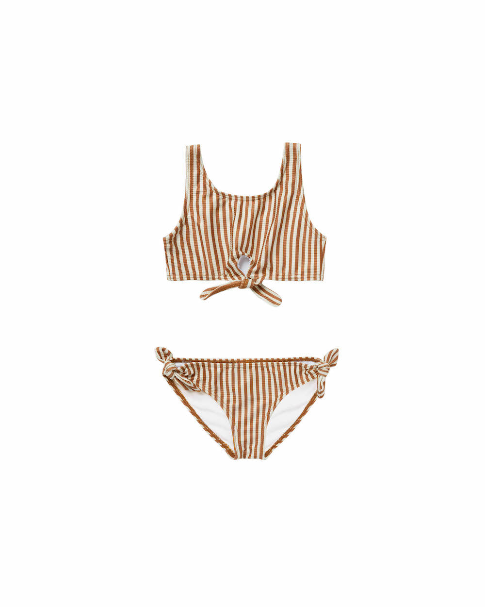 Rylee + Cru Knotted Bikini - Rust Stripe