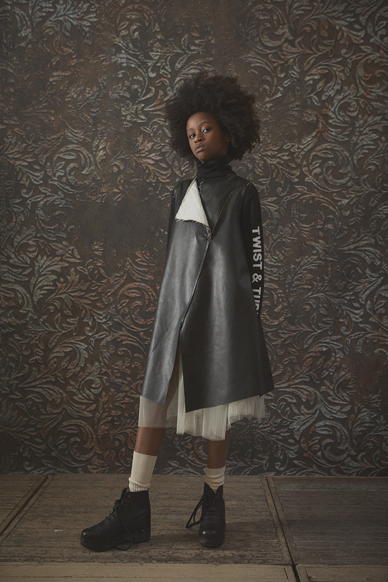 Little Creative Factory Punk Zip Dress - Black