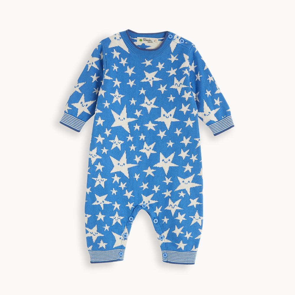 Bonnie Mob Liberty Star Knit Playsuit - Blue