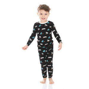 Kickee Pants Print Long Sleeve Pajama Set - Midnight Puppy