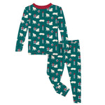 Kickee Pants Print Long Sleeve Pajama Set - Cedar Puppies And Presents