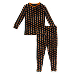 Kickee Pants Print Long Sleeve Pajama Set - Midnight Candy Corn