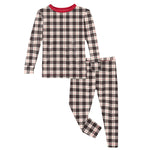 Kickee Pants Print Long Sleeve Pajama Set - Midnight Holiday Plaid