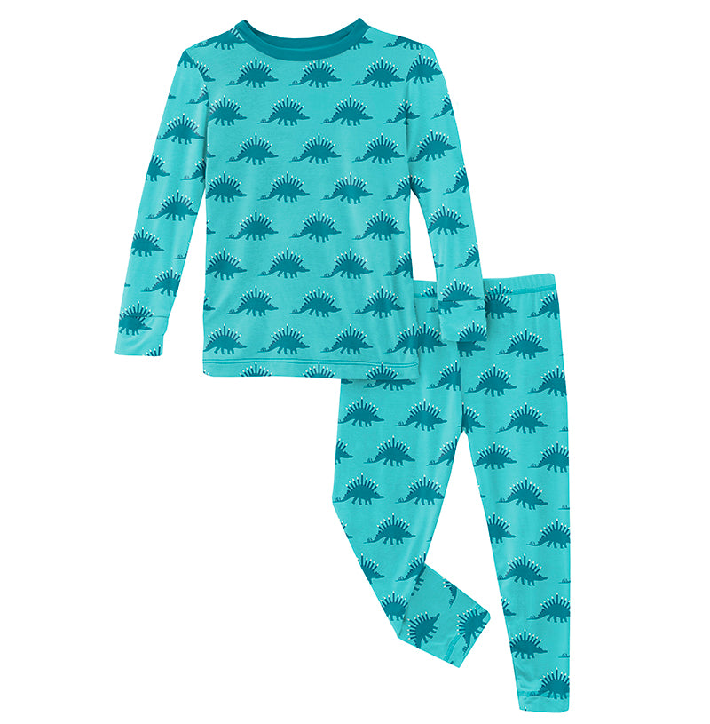 Kickee Pants Print Long Sleeve Pajama Set - Iceberg Menorahsaurus