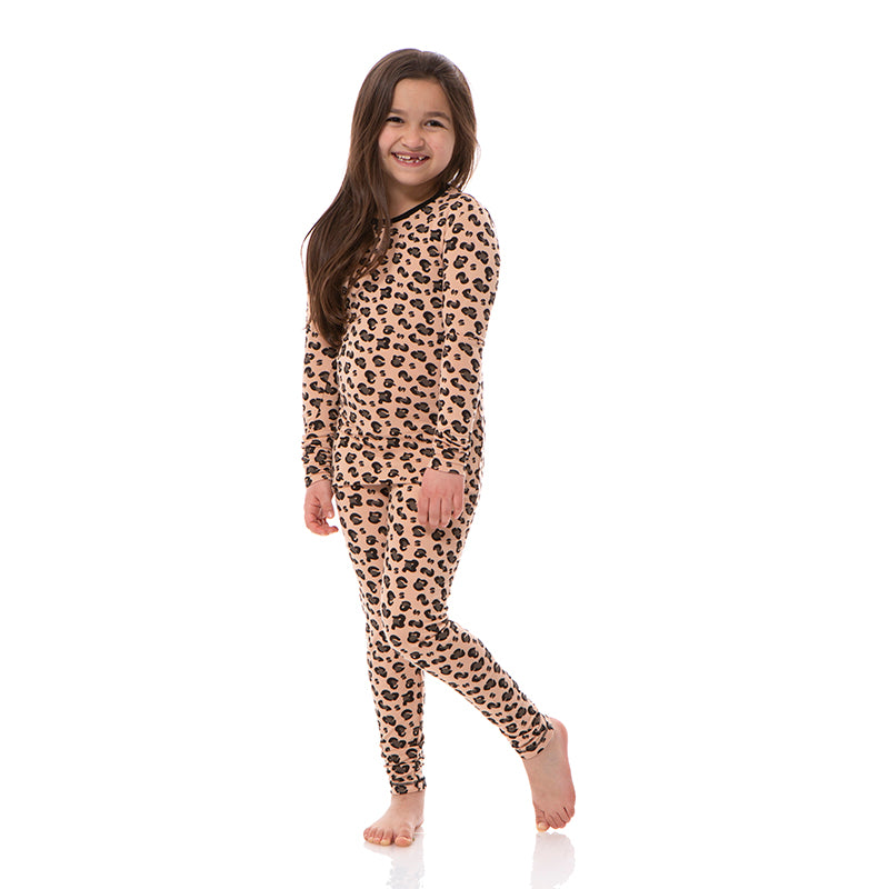 Girls cheetah online print pajamas