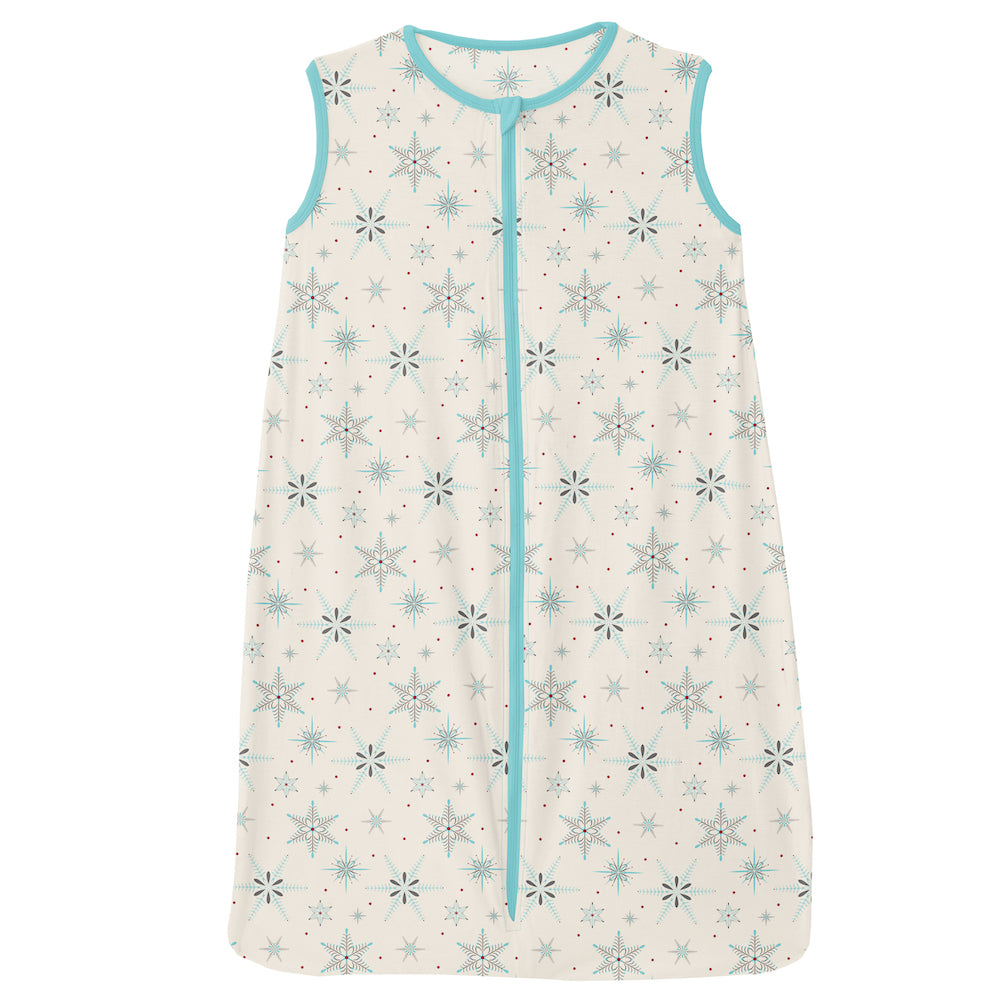 Kickee Pants Print Lightweight Sleeping Bag - Natural Snowflakes