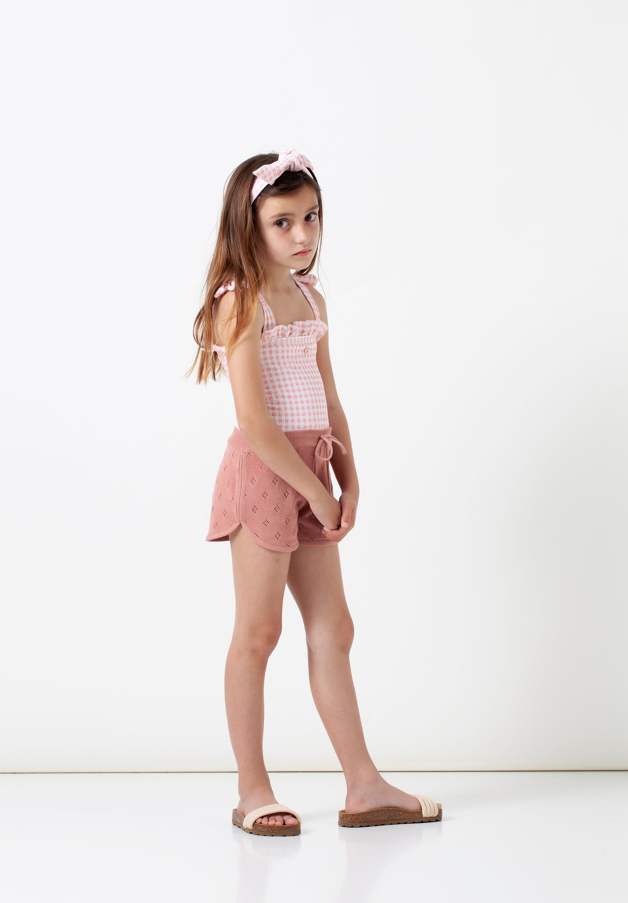 Tocoto Vintage Pointelle Bloomer with Lace - Dark Pink