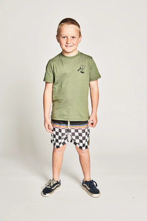 Munster Kids Checkmate BShort - Charcoal/White