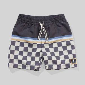Munster Kids Checkmate BShort - Charcoal/White