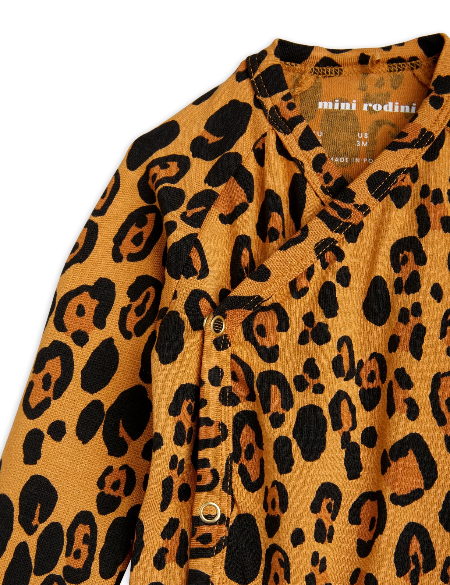 Mini Rodini Basic Leopard Wrap Bodysuit - Beige
