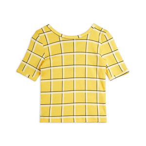 Mini Rodini Check Ballet Tee - Yellow