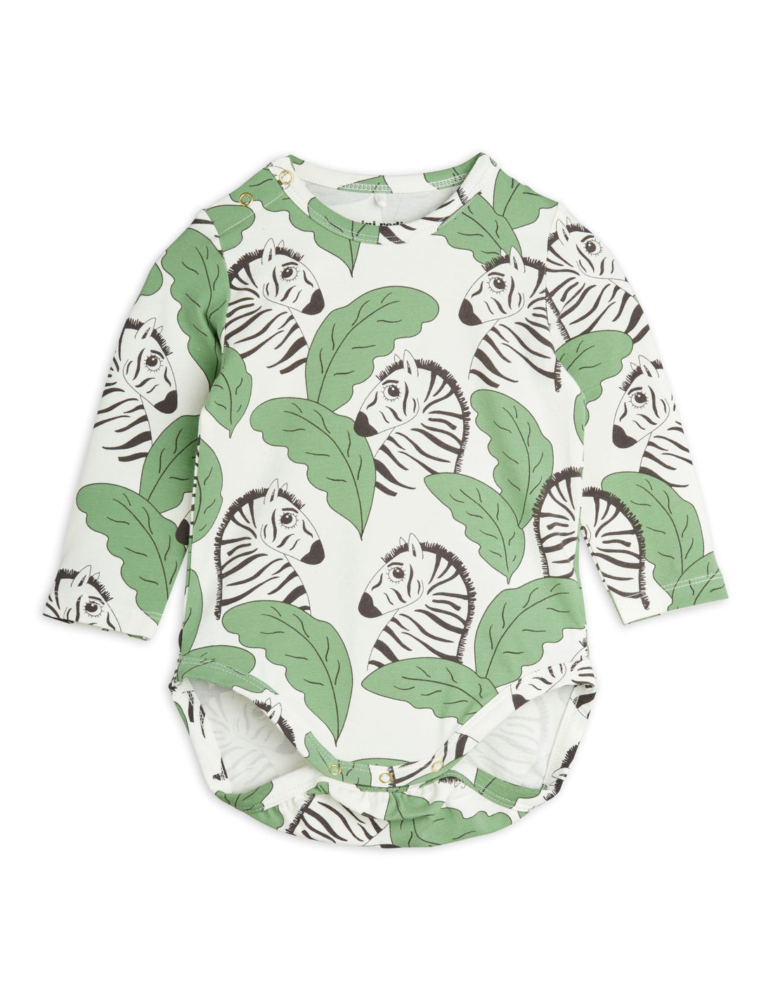 Mini Rodini Zebra Longsleeve Bodysuit - Green
