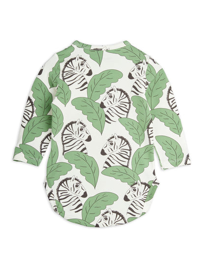 Mini Rodini Zebra Longsleeve Bodysuit - Green