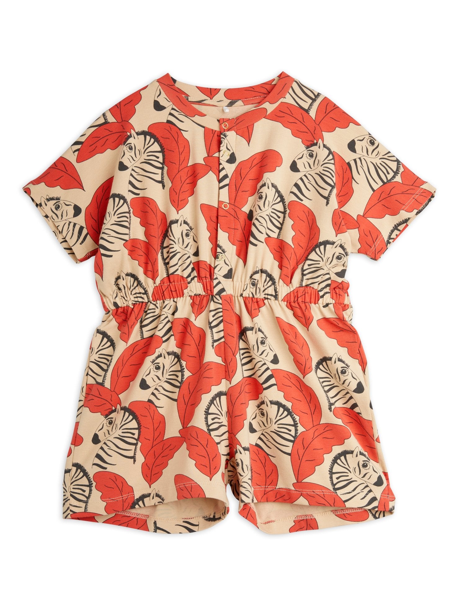 Mini Rodini Zebras Summersuit - Red