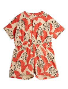Mini Rodini Zebras Summersuit - Red