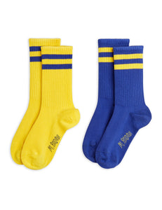 Mini Rodini Stripe Socks 2-pack - Yellow