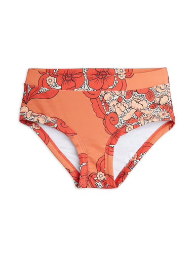 Mini Rodini Flower UV High Waisted Swim Pants - Red