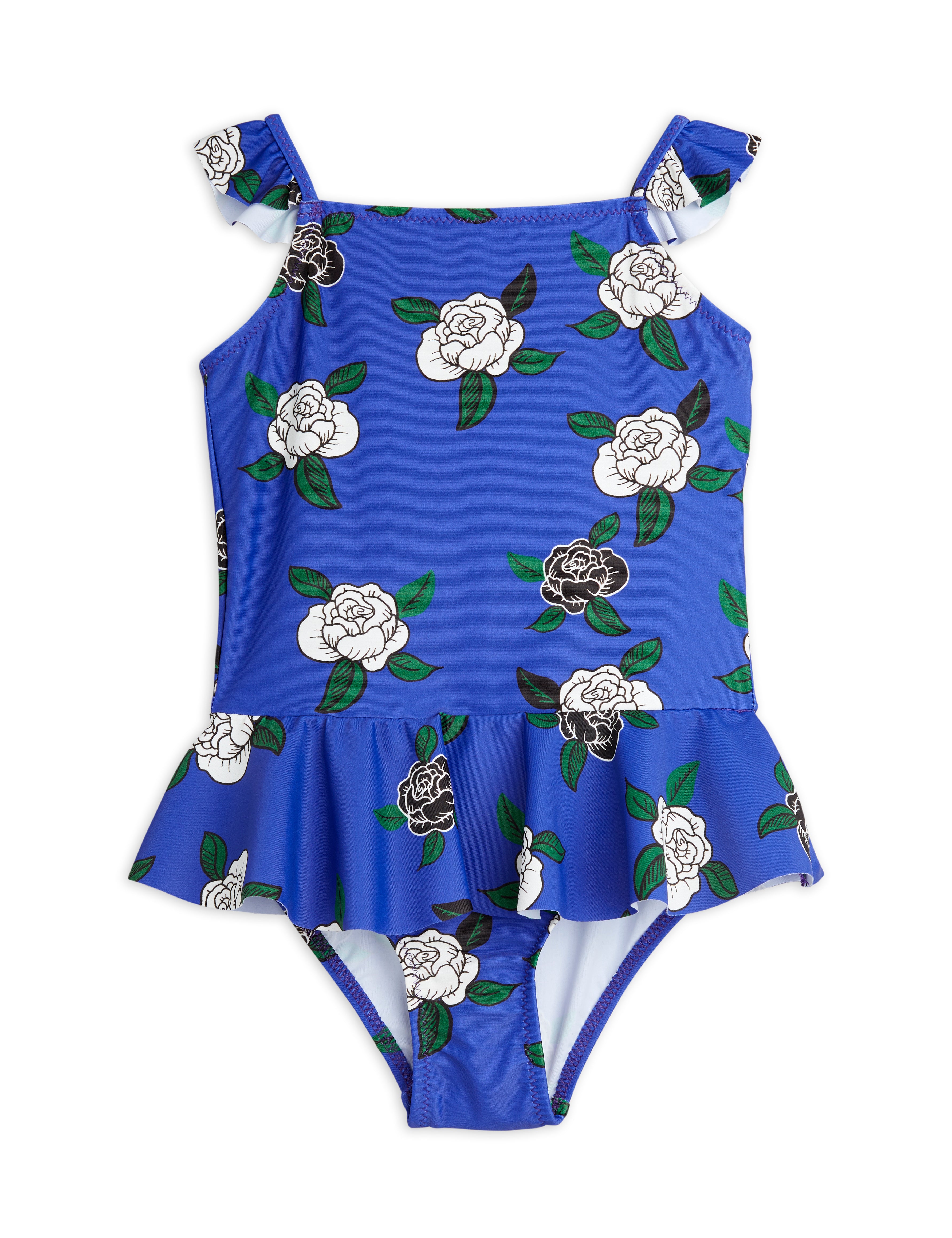 Mini Rodini Roses UV Skirt Swimsuit - Blue