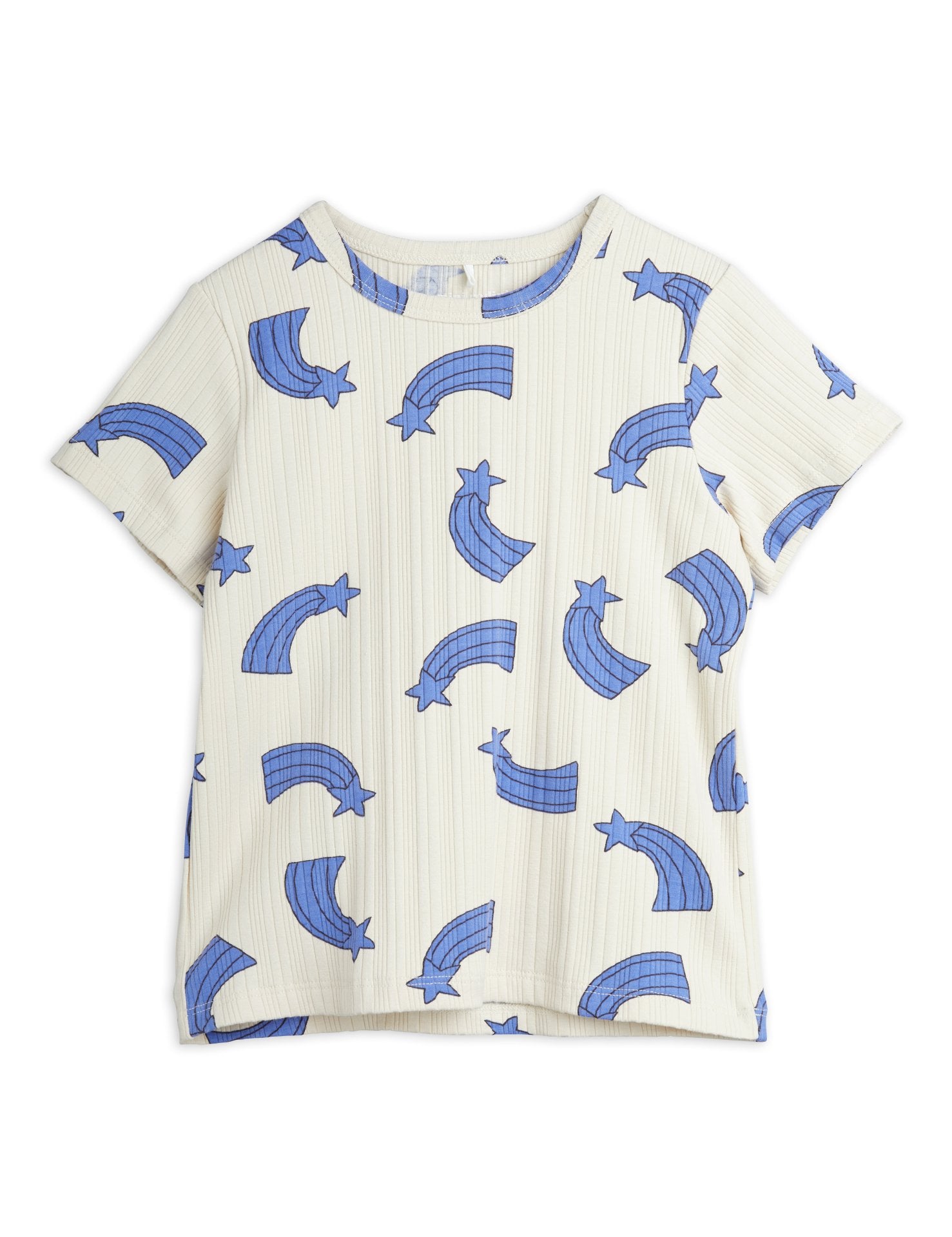 Mini Rodini Starfall Rib Tee - Offwhite
