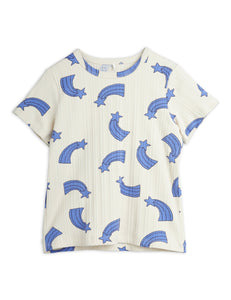 Mini Rodini Starfall Rib Tee - Offwhite